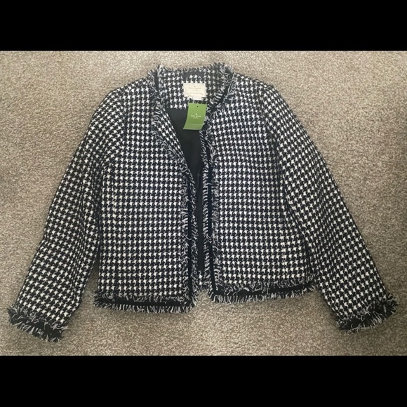 Kate Spade Houndstooth Tweed Jacket 